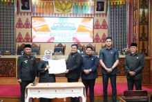 DPRD Kabupaten Bengkalis menggelar Rapat Paripurna dengan agenda penyampaian Laporan Badan Anggaran (Banggar) terkait Rancangan Peraturan Daerah (Ranperda) Laporan Pertanggungjawaban Pelaksanaan (LPP) APBD Tahun Anggaran (TA) 2024, Selasa (22/07/2025).