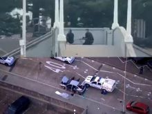 Aksi Penembakan di Pantai Bondi Australia Tewaskan 10 Orang, 12 Lainnya Luka-luka. (Collage: Screenshot of the video (atas), CNNIndonesia (bawah))