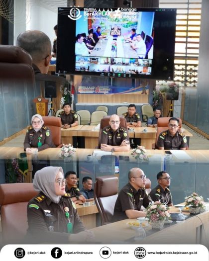 Optimalkan Teknologi, Kejari Siak Ikuti Zoom Penggunaan Aplikasi Inteliz