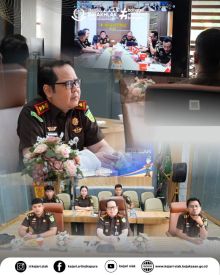 Kejari Siak Ikuti Monitoring dan Evaluasi Penanganan Perkara se-Riau