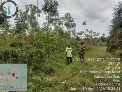 Babinsa Koramil 06/PWK Sabak Auh Laksanakan Patroli Karhutla di Kampung Jatibaru