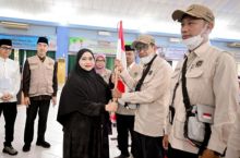 Bupati Lepas Keberangkatan 396 Jemaah Haji Bengkalis ke Tanah Suci Mekah
