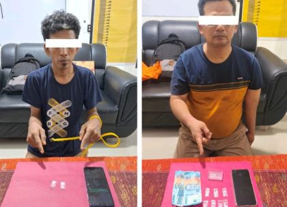 Dua Pria Pengedar Sabu Dibekuk Polsek Mandau