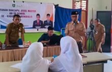 Rekam 114 Pelajar, Disdukcapil Bengkalis Jemput Bola ke SMAN 1 Bantan