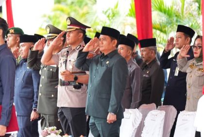 Kapolres Siak Bersama Forkopimda Ikuti Upacara Hari Lahir Pancasila di Kantor Bupati
