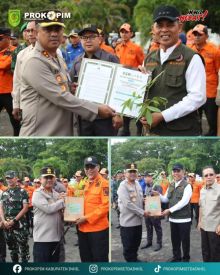 Bupati Indragiri Hilir, H. Herman memimpin Apel Siaga Karhutla Tahun 2026.