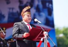 Septian Nugraha Bacakan Teks Proklamasi HUT RI ke 81 di Bengkalis