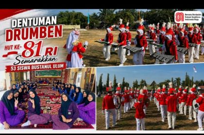 Dentuman Drumben 53 Siswa Bustanul Ulum Semarakkan HUT ke-81 RI