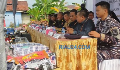 Bea dan Cukai Bengkalis Musnahkan Barang Ilegal Senilai Rp5,9 miliar.  