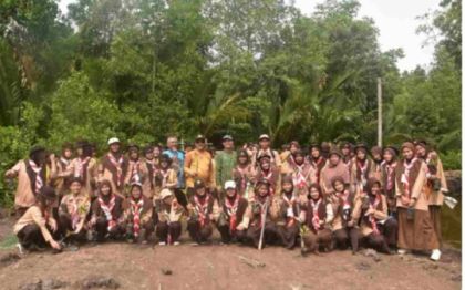 Kwarcab Pramuka Bengkalis Gelar Aksi Cinta Lingkungan di Kawasan Mangrove