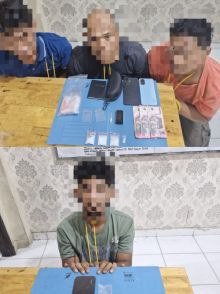 Satresnarkoba Polres Siak Gerebek Kampung Tumang, Empat Tersangka dan 30,4 Gram Sabu Diamankan