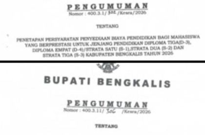 Pemkab Bengkalis Buka Program Beasiswa Tahfidz dan Mahasiswa Berprestasi Tahun 2026 