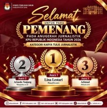 Dari Riau, Lina Lestari Raih Juara I Anugerah Jurnalistik KPU RI 2026, KPU Siak Beri Apresiasi
